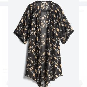 Stitch Fix Emory Park Landy Crochet Trim Open Front Flowy Top, Size Small